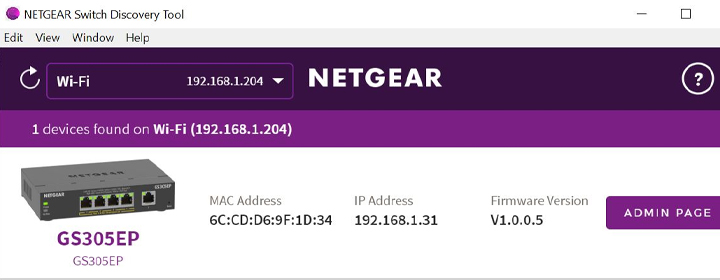 Netgear Switch Discovery Tool